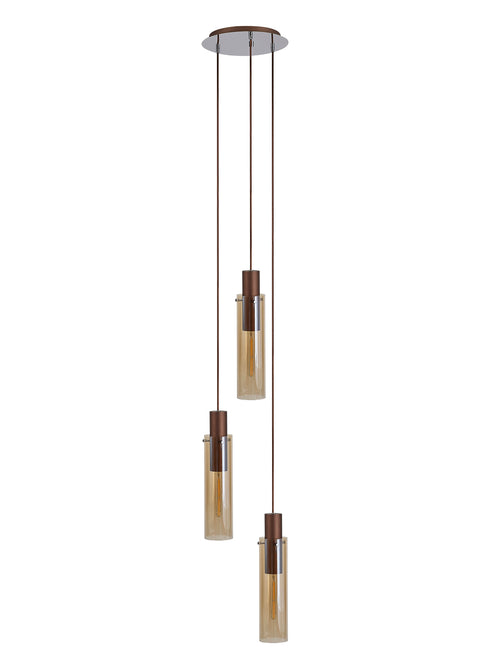 Brooks Slim Round Pendant 3 Light